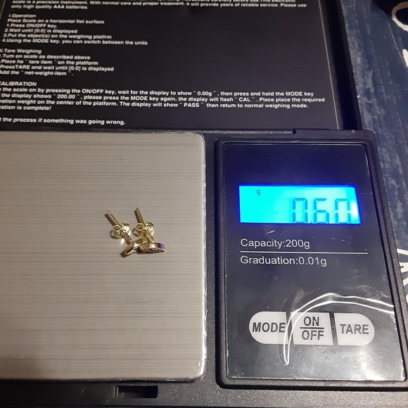 Sterling Silver 925 CZ evil eye earring studs - Picture 4 of 4